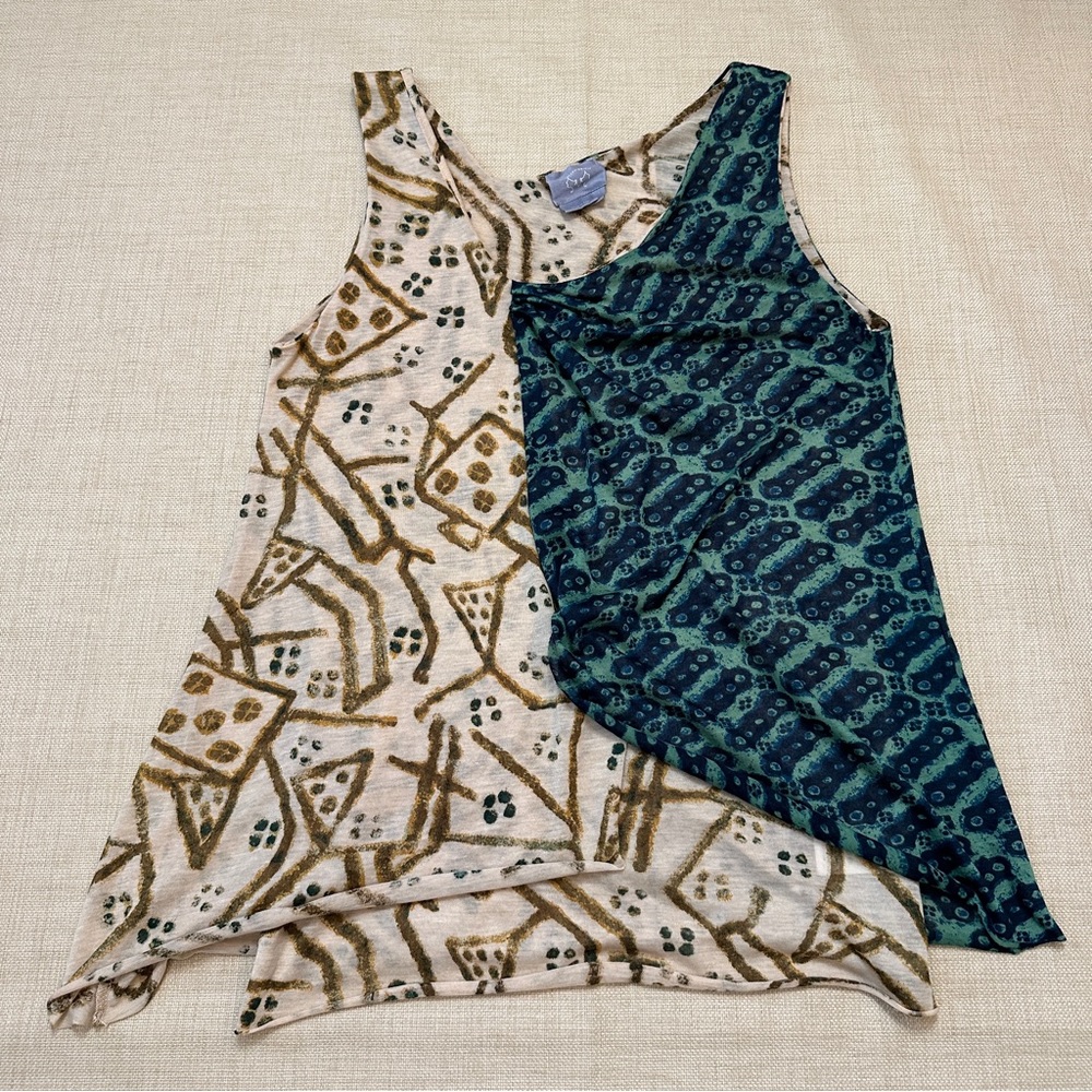 Anthro Vanessa Virginia Cotton Blend Boho Asymmetrical Tank Top
